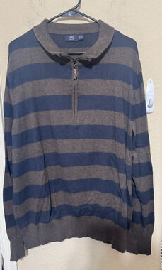 Lincs David Chu Pullover Golf Sweater Men's sz XXL 1/4 zip Cotton Angora blend